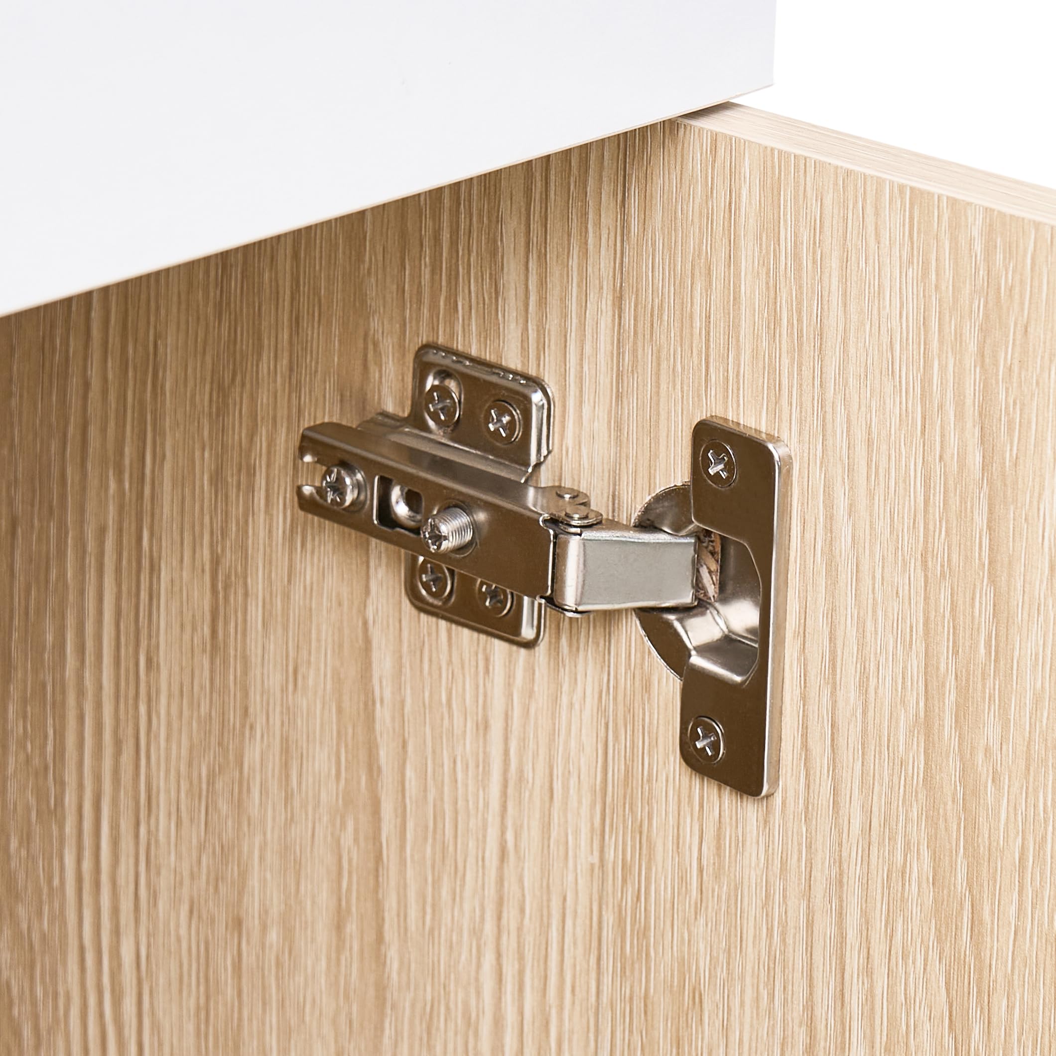 Beliani Baby Wickeltisch Schrank Holzoptik braun 69x90x90 cm 2 Schubladen 3 Fächer 2 Türen