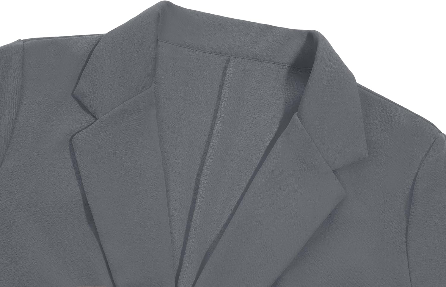 Womens Blazer Button Front Notched Lapel Suit Jackets Long Sleeve Lightweight Pocketed Blazer for Bussiness Casual (Dark Grey L)