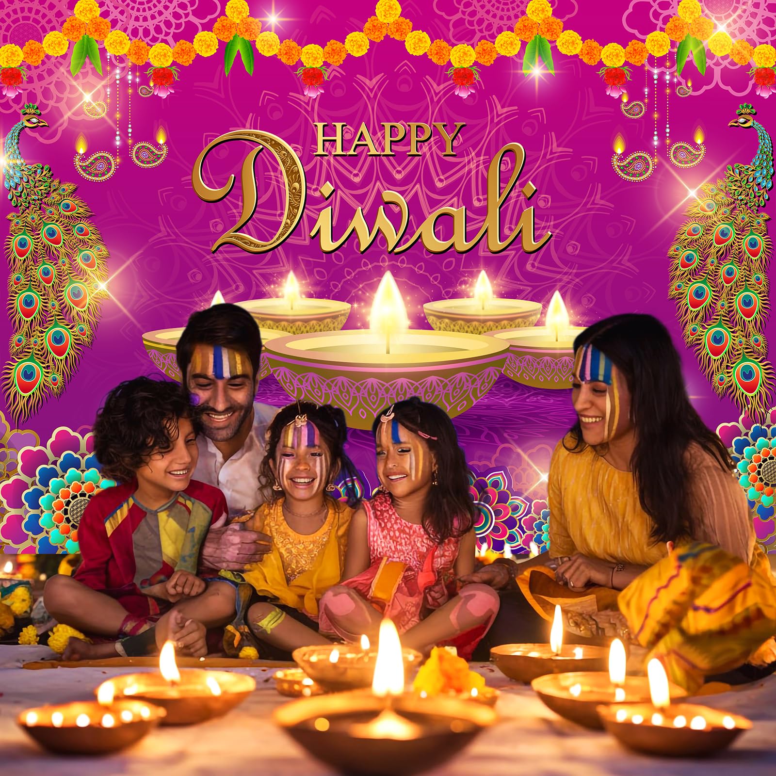 Diwali Party Hintergrund – 2,4 X 1,8 M, Vinyl, Für Fotografie, Indische Feste & Dekoration