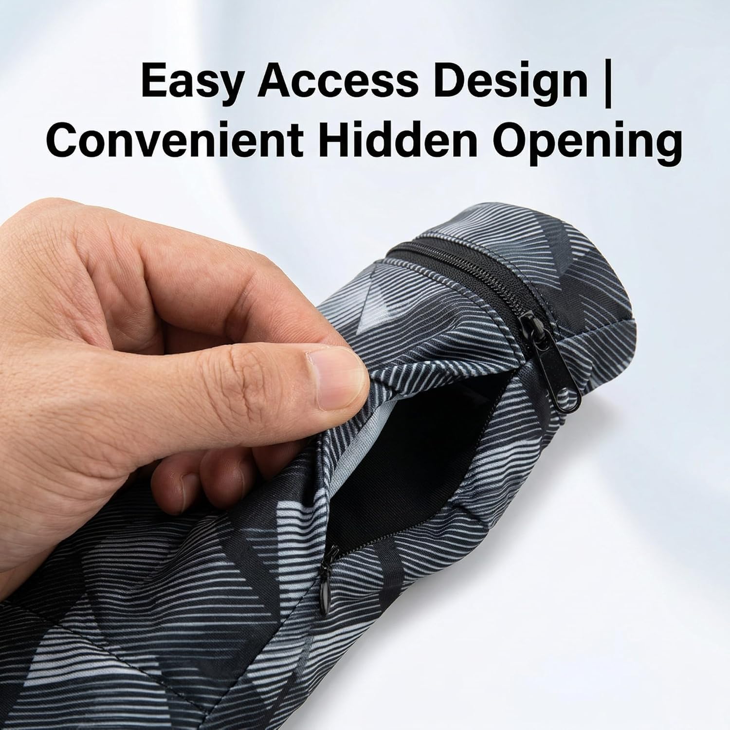 Phone Holder for Running, Elastic Zippered Wristlet Phone Purse Geometric Black Running Gear Lightweight Breathable Sweatproof Cell Armband for Walking Jogging Gym Workout