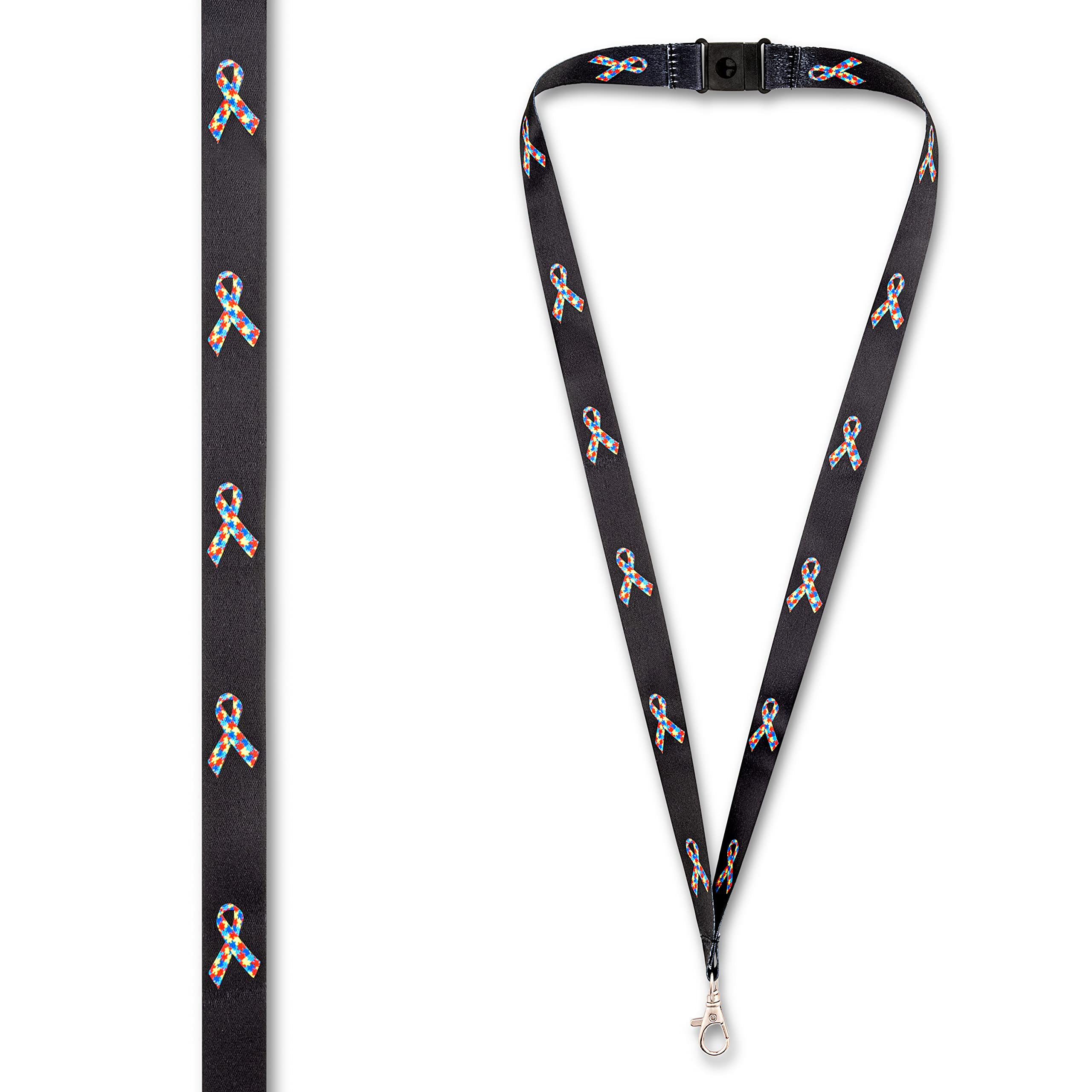 Medical ID Me Autism Awareness Ribbon Lanyard ID Badges Mobile Keys Autism Neck Strap
