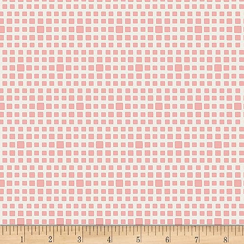 Art Gallery Fabrics Galería de arte Squared Elements - Tela de agua de rosas, color rosa