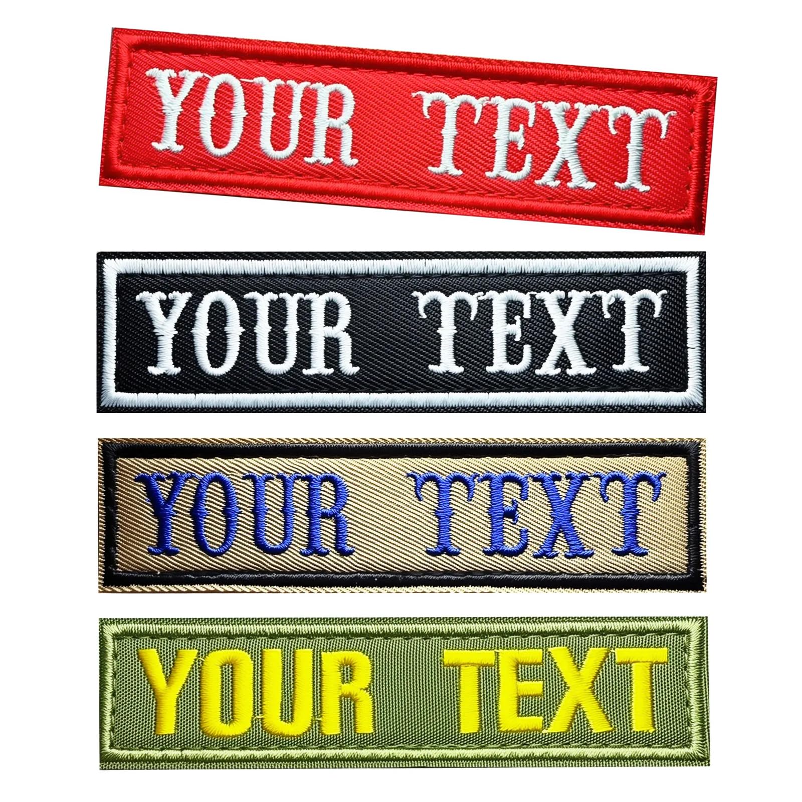 Custom Embroidered Name Patch, Iron on Sew on Personalized Morale Patches for Motorcycle Uniform, Hook & Loop Military Tactical Patches for Dog Harness, Backpacks, Jackets