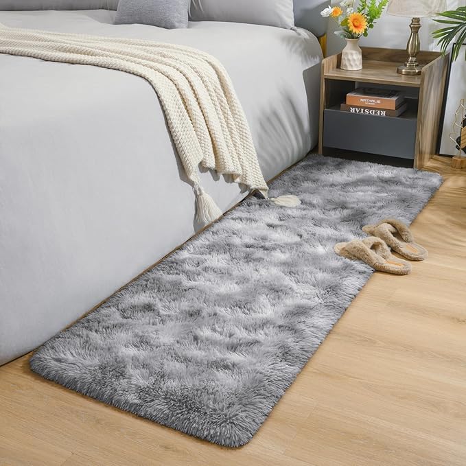 Tapete corredor suave 2x6 pies para dormitorio gris miniatura 2