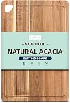 Petites planches de coupe en bois d'Acacia pour la cuisine non toxique, planche à découper en bois réversible avec rainure de jus, planche de coupe de bois pour la viande, les légumes et les fruits 25.5 × 18 cm