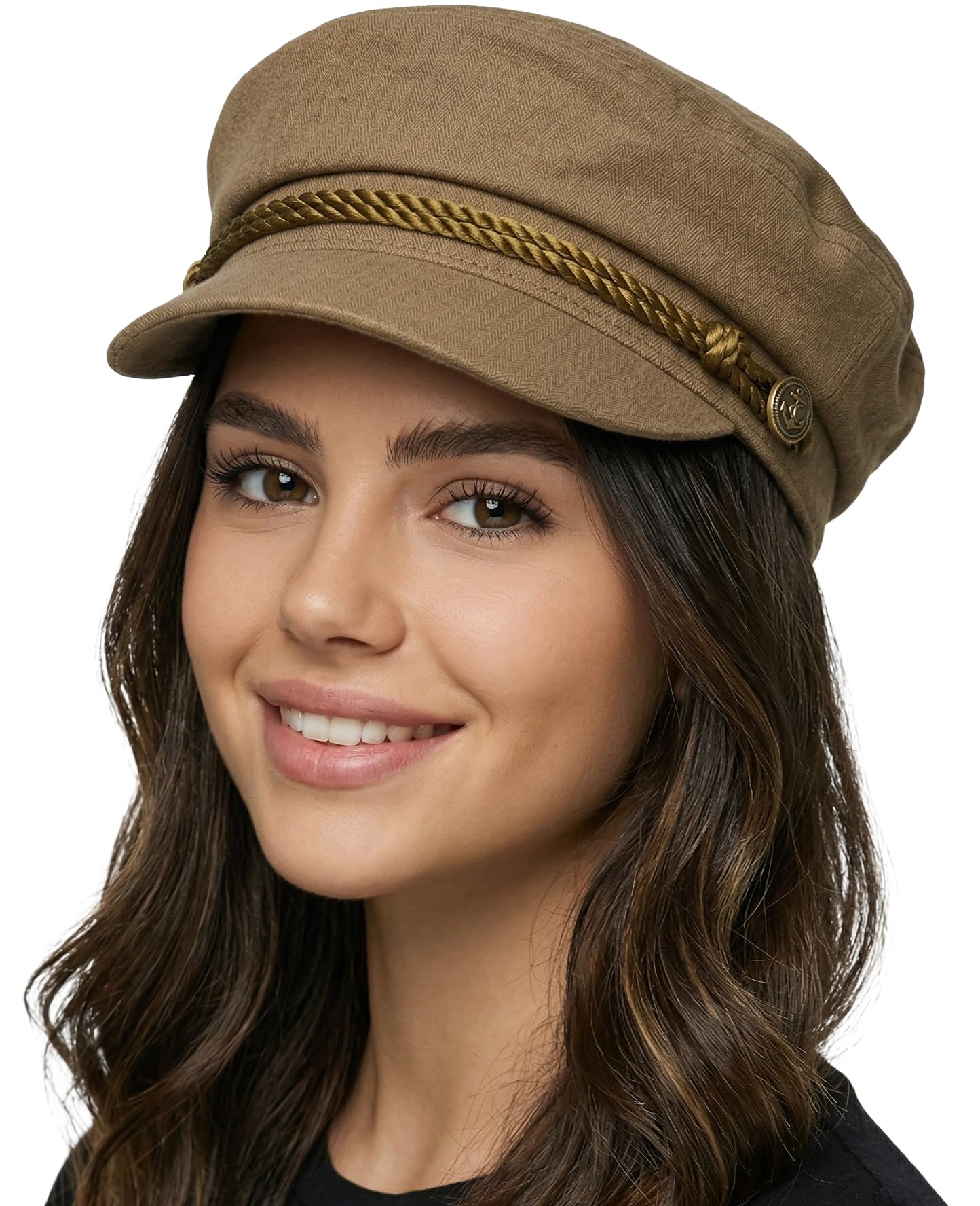 Funky Junque Greek Fisherman Newsboy Cap, Cotton Captains Bakerboy Hat