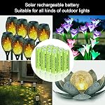 Henreepow Ni-MH AA Batteries rechargeables, double une grande capacité 1.2V Pré-charged pour jardin paysage lumières solaires extérieures, chaînes de lumières, lumières de chemin (AA-600mAh-12pack)