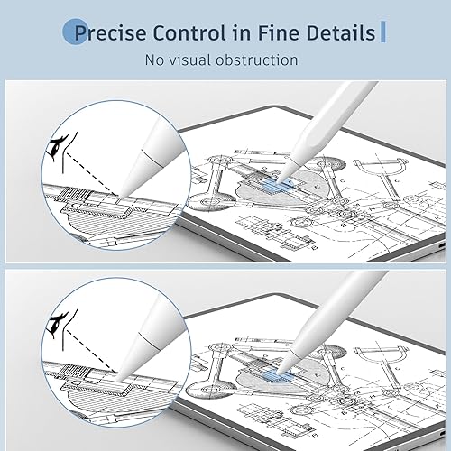 Miniatura 10 de MEKO Paquete de 4 puntas de repuesto precisas mejoradas de 0.028 in para Apple Pencil de 12 generación y lápiz Logitech, resistentes al desgaste