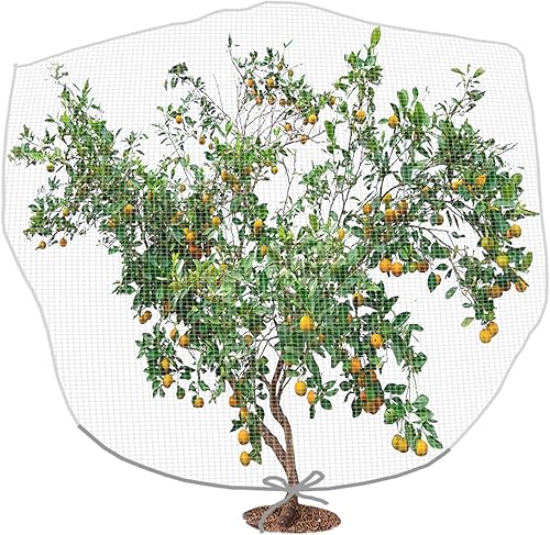 Alpurple - Malla anti insectos y pájaros con cordón para proteger las plantas, flores y frutas de insectos y pájaros., 78 x 98 pulgadas.