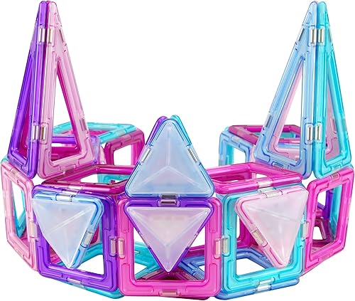 Miniatura 5 de Tileblox Rainbow - Juego de 14 bloques de construcción magnéticos, kit educativo de azulejos magnéticos, juego de juguetes de construcción magnética