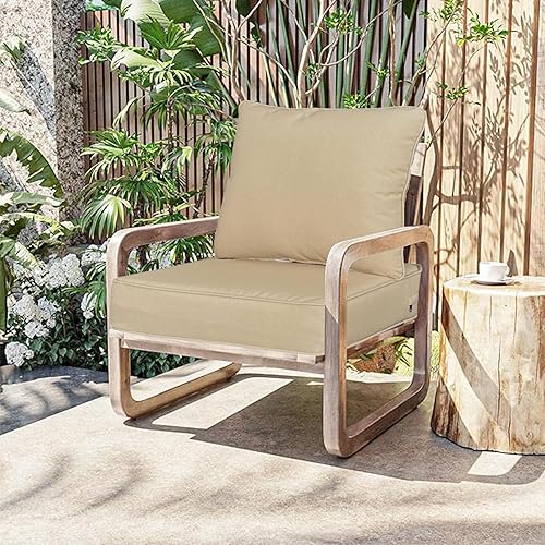 Miniatura 3 de COZYVIDA Juego de 2 cojines de patio de 22 x 24 pulgadas de profundidad para exteriores e interiores, relleno de espuma resistente, repelentes al