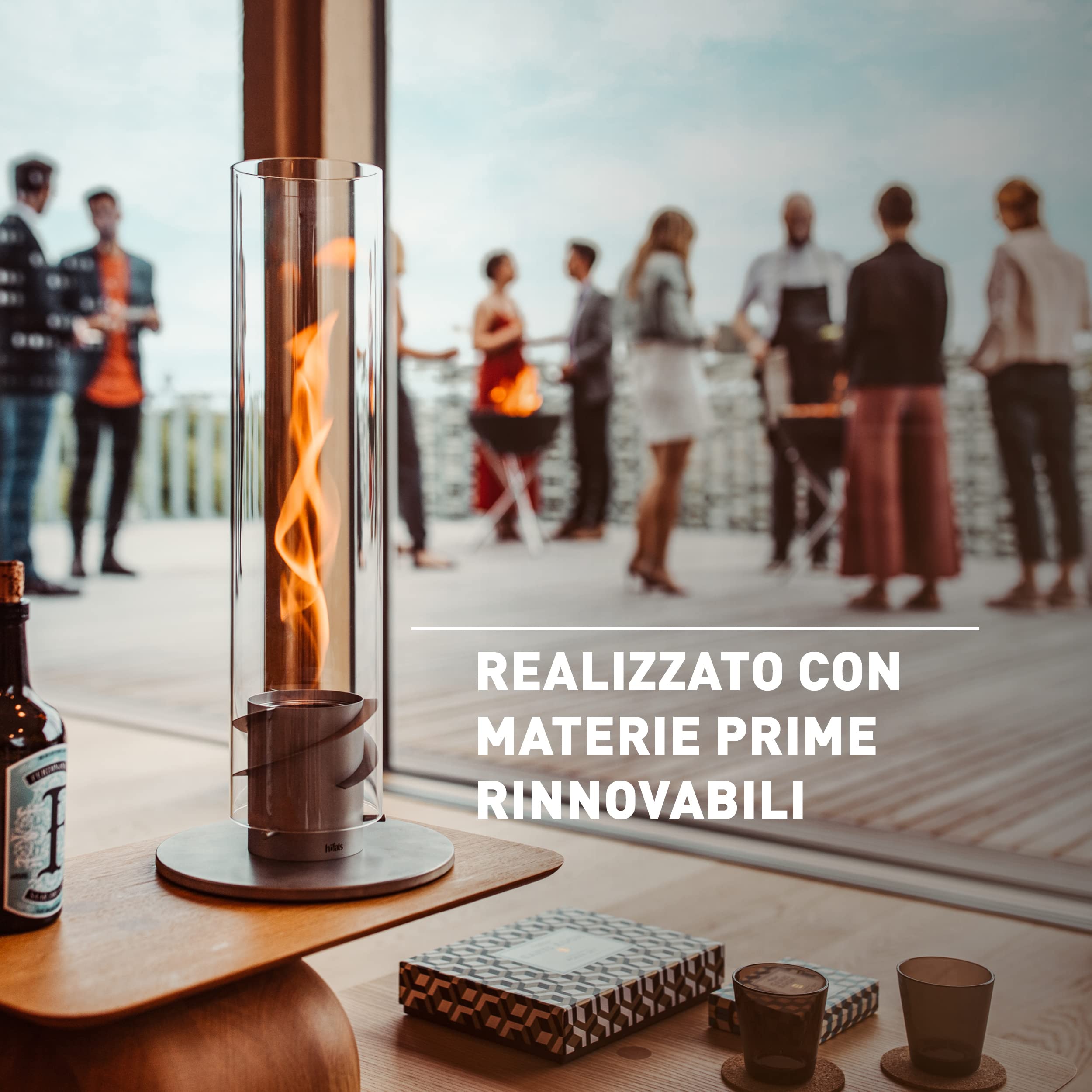höfats - SPIN bioetanolo gel - Etanolo senza fumo e fuliggine 6x1 litro - Bioetanolo combustibile per SPIN 90 | 120 Camino da Tavolo, camino bioetanolo