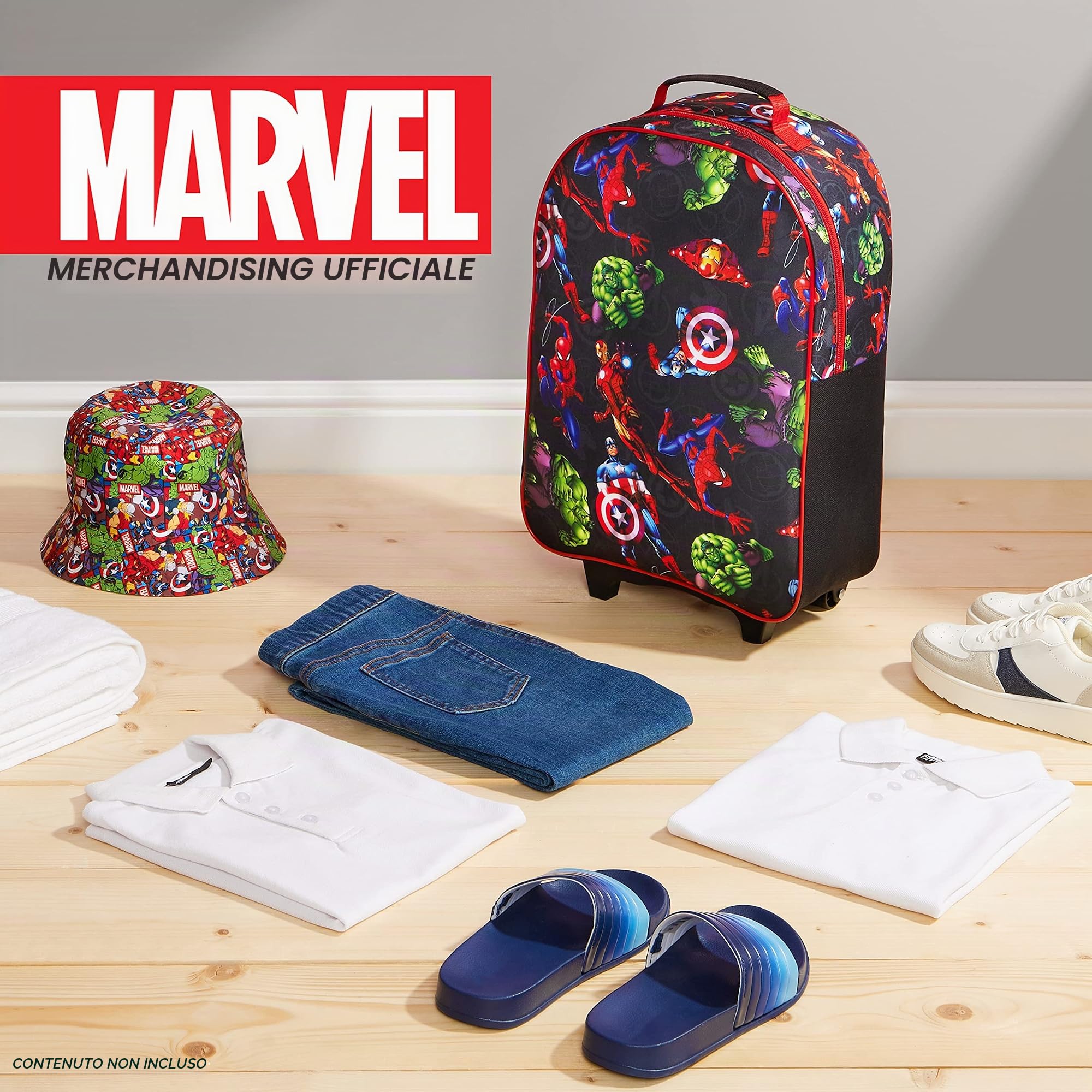 Marvel Valigia Bagaglio A Mano Spiderman Trolley Bambino Valigia per Bambini da Viaggio 2 Ruote Trolley Cabina Leggero Gadget Avengers Spider Man Ufficiale (Avengers)