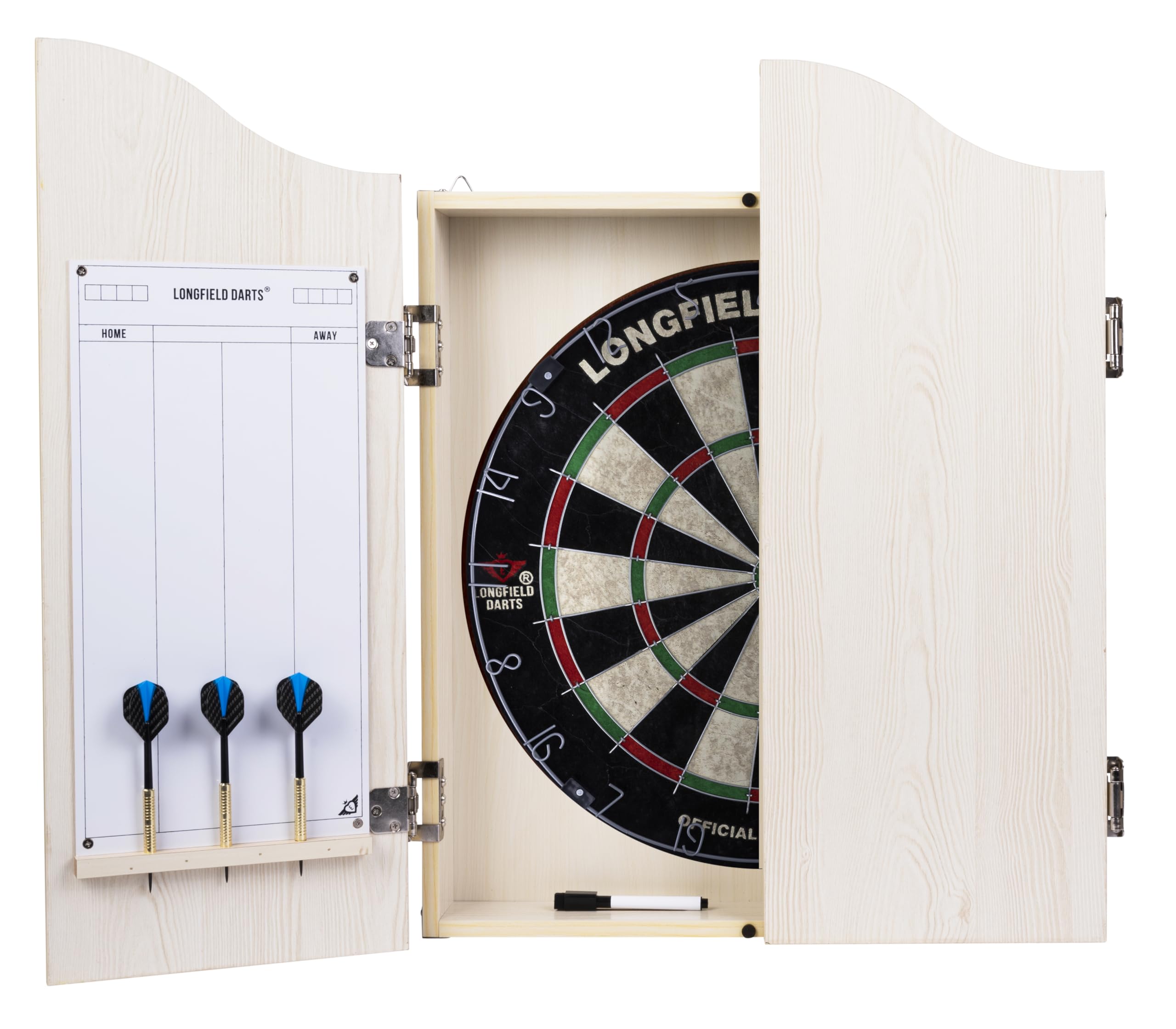 Engelhart Mobile per freccette in legno, bersaglio sisal, incluso 6 freccette da 18 g e accessori