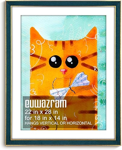 Miniatura 57 de Marco de gamuza de 10 x 13 pulgadas, marco individual, elegante marco verde de 10 x 13 pulgadas con paspartú para fotos de 8.5 x 11 pulgadas, para