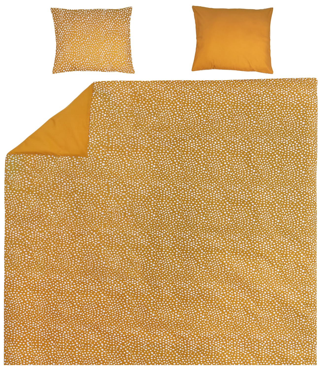 Meyco Home Cheetah/Plain Double Bed Linen (Cotton, Breathable Material, Easy Care, Practical Wrapping Strip