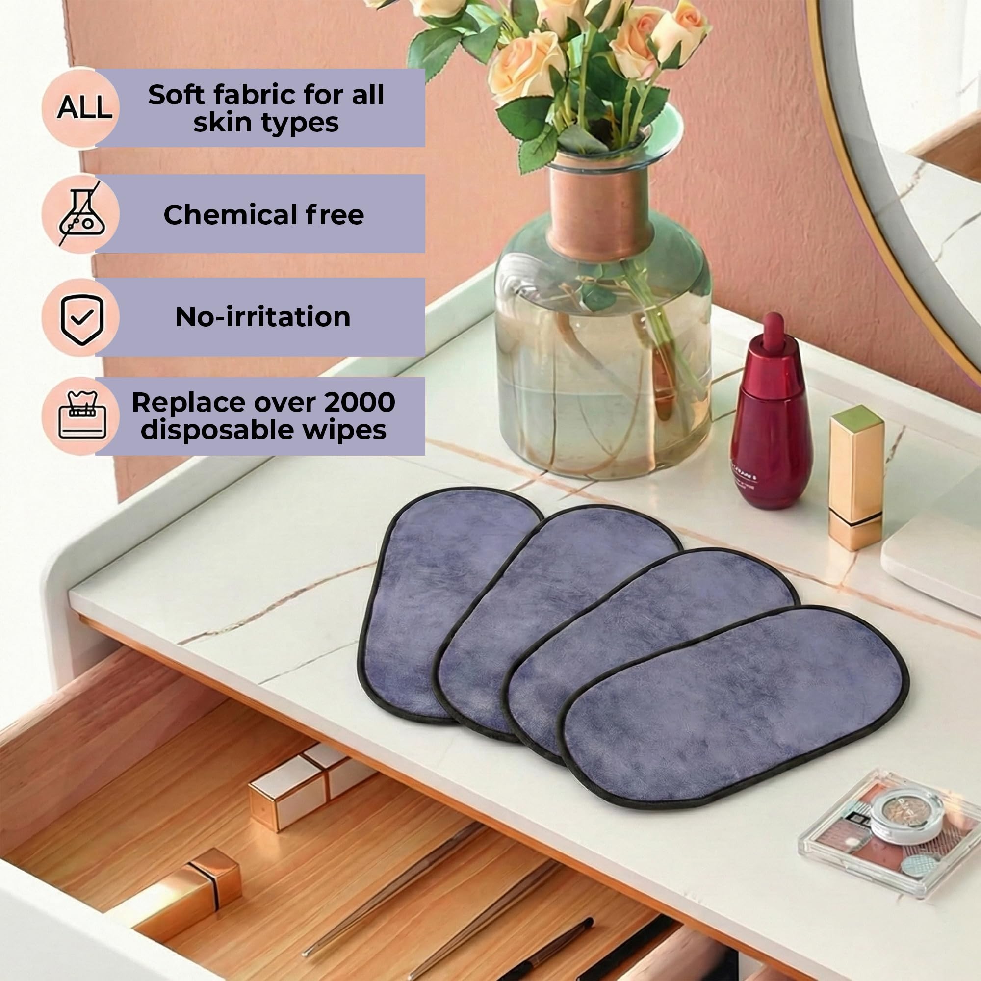 Story@Home Microfiber Face & Hand Towel for Makeup Removal 2 Pc Grey | Korean Skincare Face Towels Use as Gentle Cleanser & Makeup Remover Wipes | Ultra Absorbent Super Soft & Lightweight Quick Drying 3