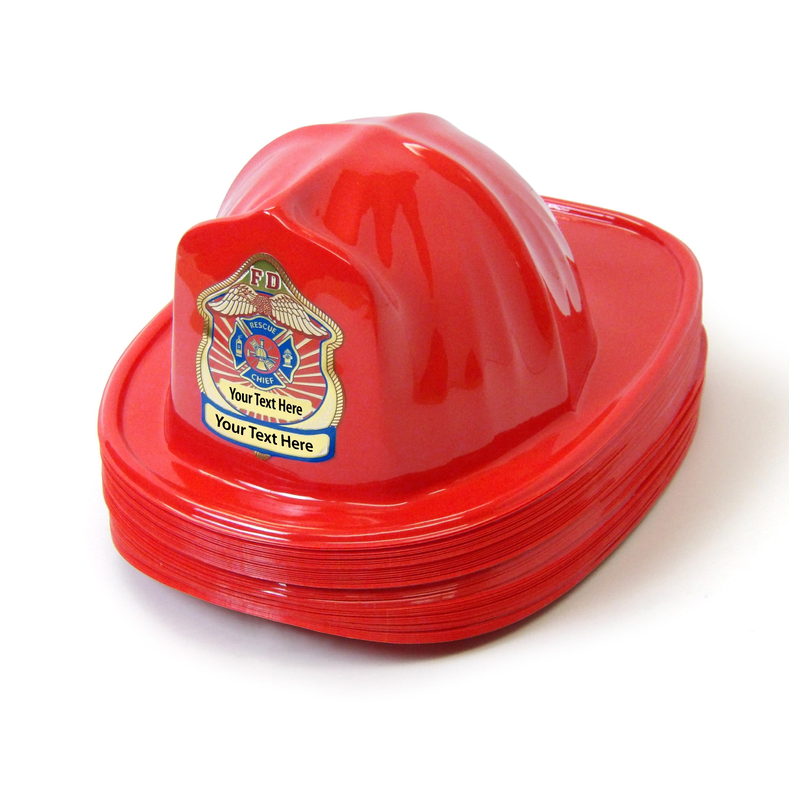Kenco Kids Customizable Plastic Firefighter Hats -add your name or department