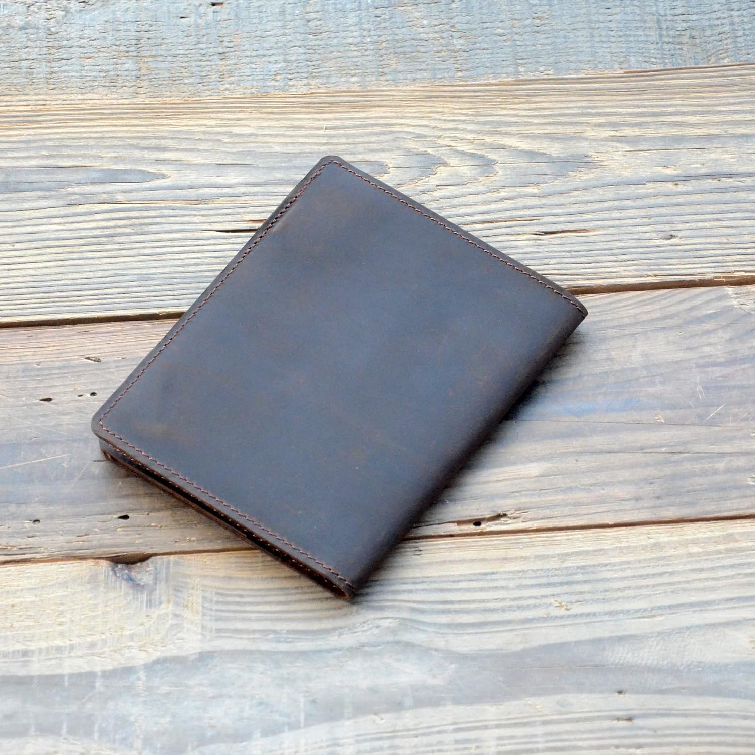 JJNUSA Leather Cover Compatible With Rite in the Rain Spiral Notebooks Distressed Genuine Leather Cover for Bound Notebook Memo Pads 3" x 5" Darkbrown