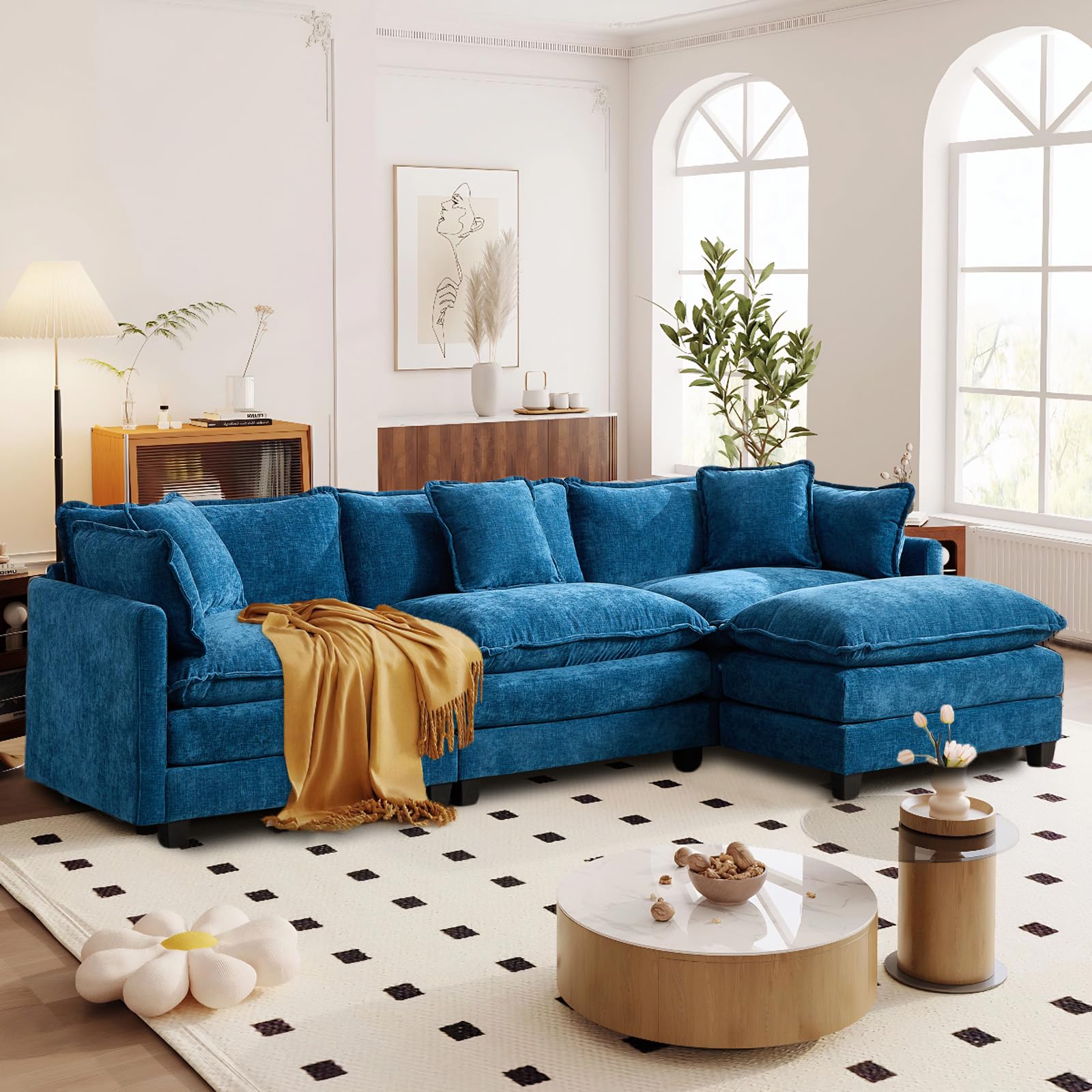 SoarFlash Chenille Sectional Sofa