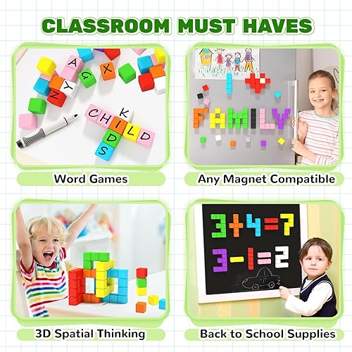 Miniatura 5 de 40 bloques magnéticos para juguetes para niños pequeños, cubos magnéticos grandes, bloques de construcción imprescindibles para el aula, juguetes
