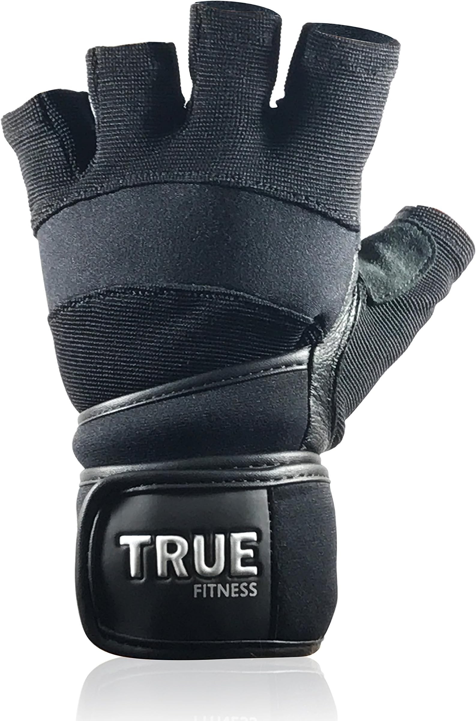 True Fitness Premium Workout Gym Gloves Weight Lifting, Crossfit, Training, Bodybuilding, Exercise, for Men & Women - Wrist Wrap Support, Padded, Anti-Slip, Breathable, Flexible