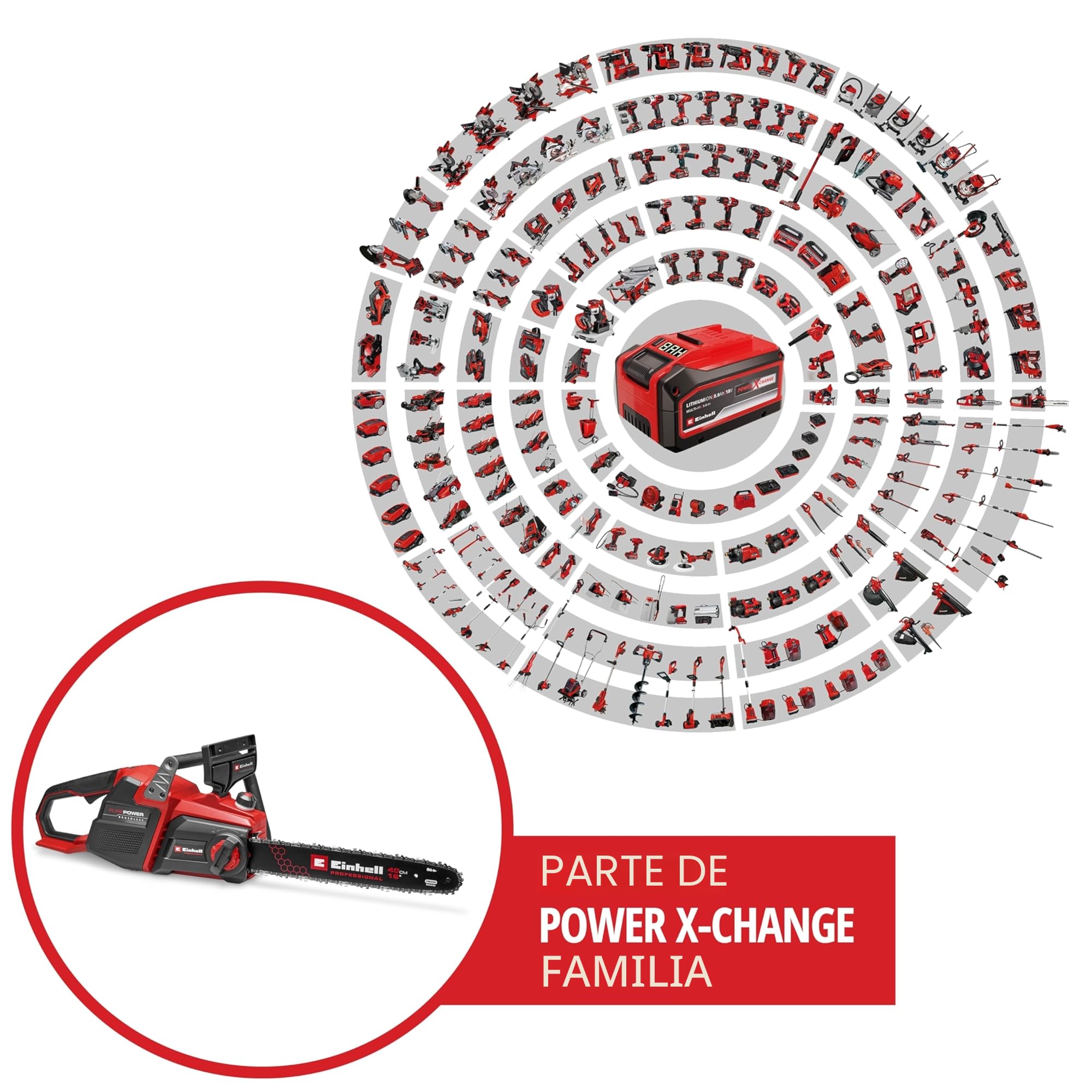 Einhell Professional Motosierra con batería GP-LC 36/40 Li BL-Solo Power X-Change (36 V, 38 cm de longitud de corte, 19 m/s de velocidad de la cadena, lubricación de cadena automática, sin batería)