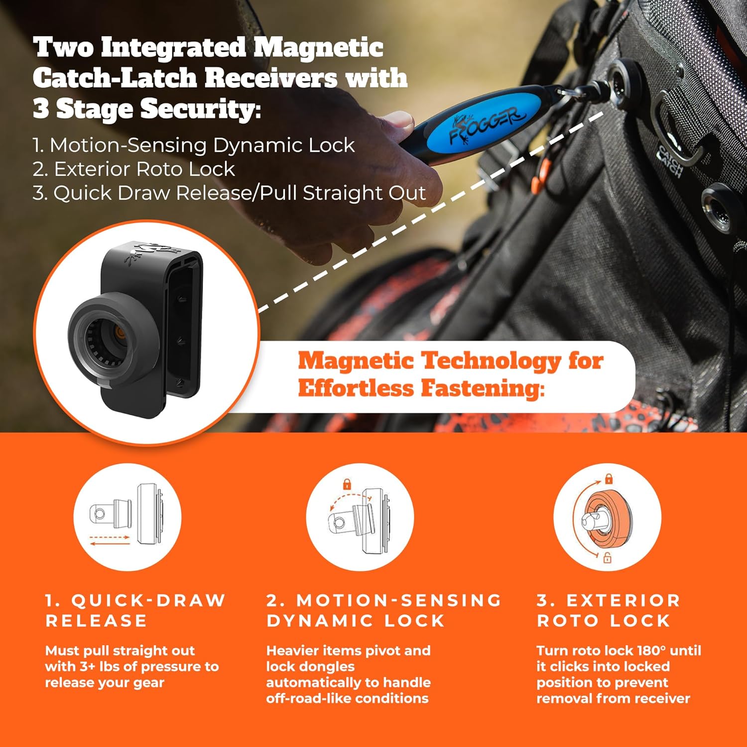 Frogger BrushPro Latch-It Golf Club Cleaner, Ergonomic Grip and Latch-it Magnet - Professional Golf Club Brush and Groove Cleaner for Golfers