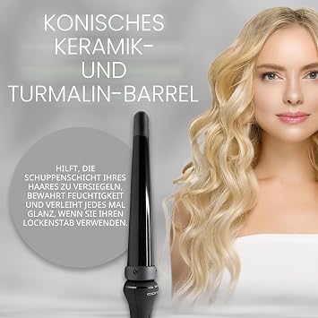 CORIOLISS Glamour Wand Curling Iron for Women Hair Curler for Long and Short Hair Professional Conical Ceramic Wand with Temperature Control