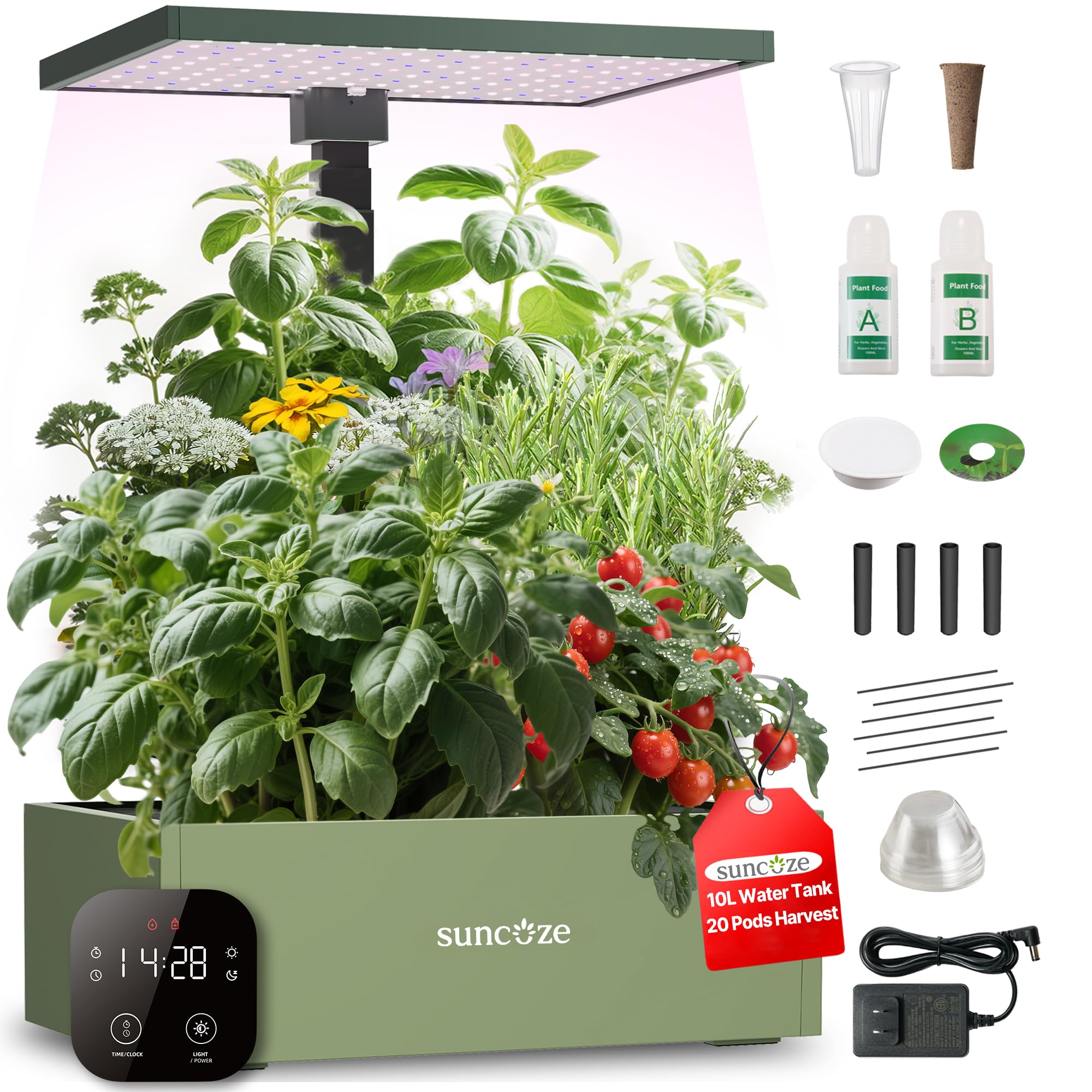 SUNCOZE 20-Pod Hydroponics Growing System Kit