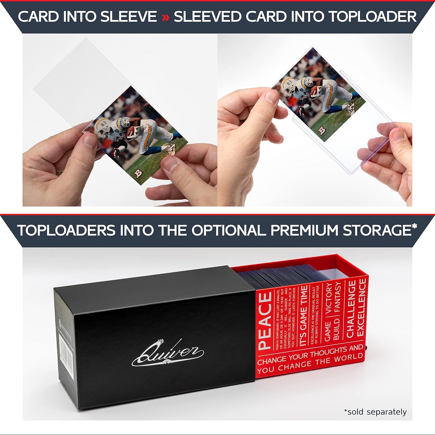 Quiver Time Premium 3x4 Top Loaders for Cards - Durable 35pt Toploader Hard Plastic Card Sleeves for Sports, Baseball, Football & TCG Cards (28 pcs +30 Penny Sleeves, Clear)