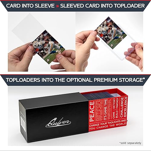 Miniatura 5 de Quiver Time Cargadores superiores de 3 x 4 para tarjetas, fundas de plástico duro duraderas de 35 puntos para tarjetas deportivas, tarjetas de