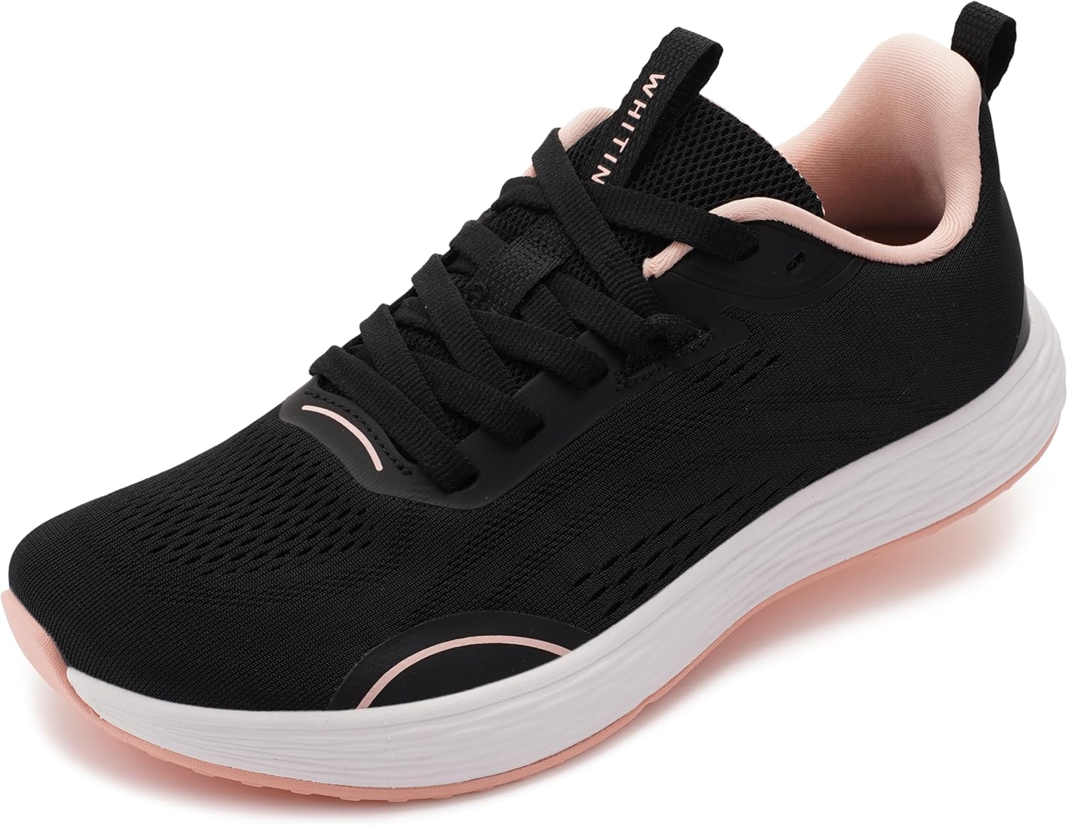 WHITIN Women's Wide Width Toe Box Zero Drop Road Running Shoes Size 8 Walking Trail Fitness Tennis Sport Breathable Female Footwear 39 Black