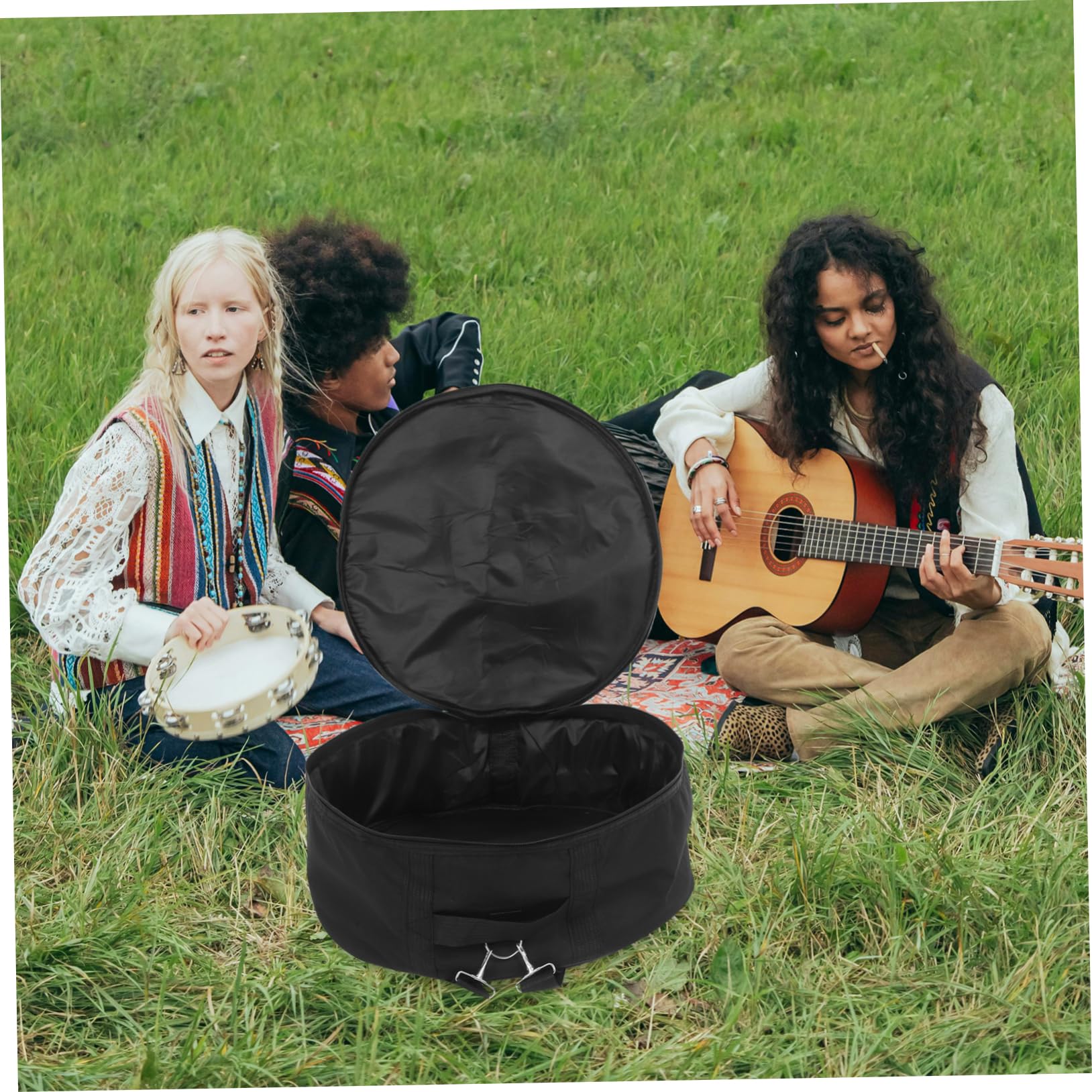 Bolsa para Caja Portátil de Gran Capacidad en Tela Oxford Negra | Transporte a Mano Hombro, para Caja Pequeña, Accesorios de Percusión, Uso en Banda