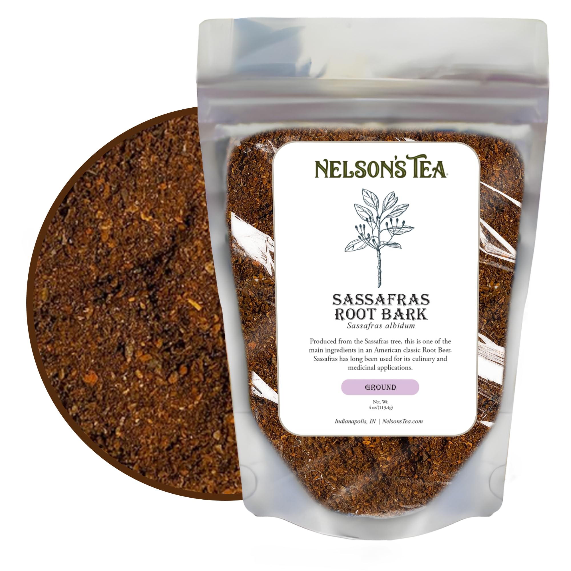 Amazon.com : Nelson's Tea - Sassafras Root Bark Ground - Caffeine