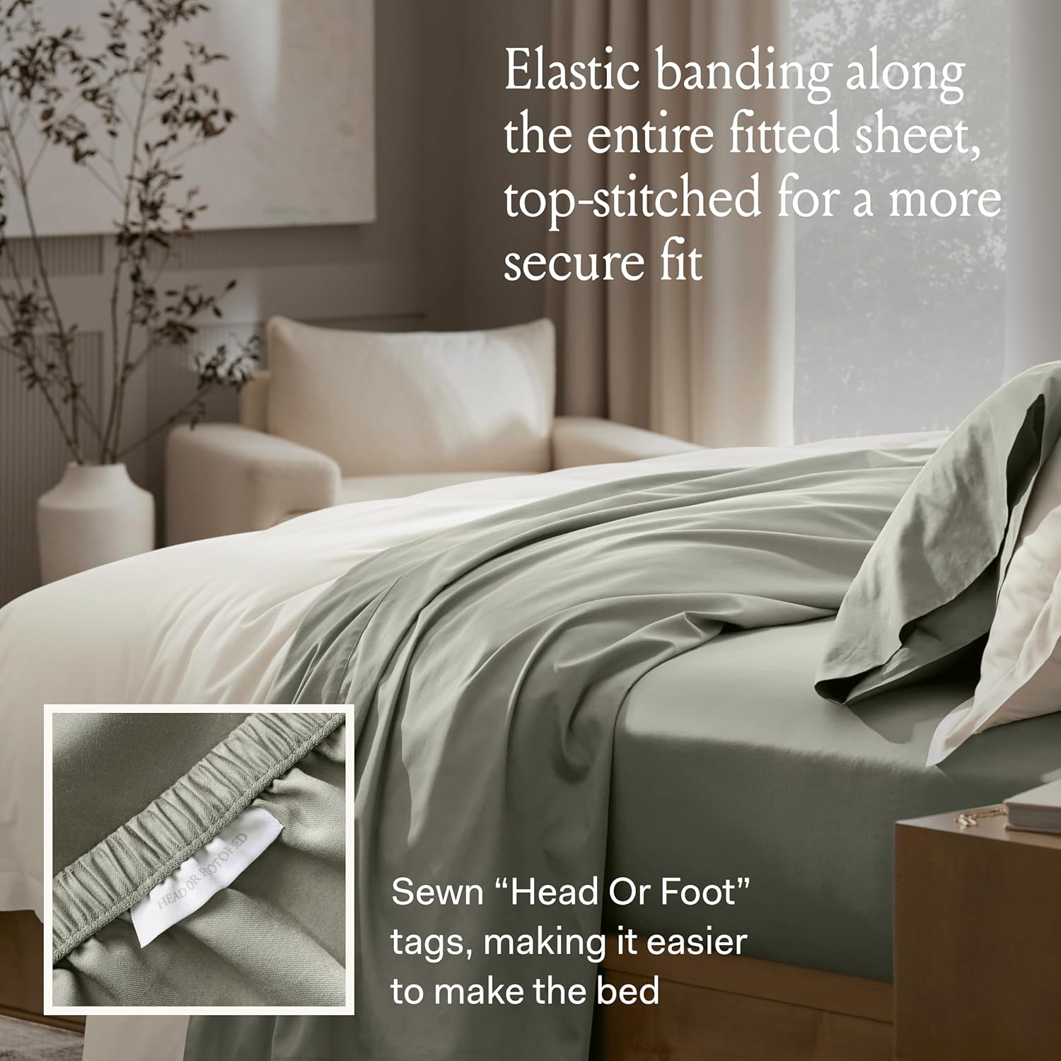 Boll & Branch Signature Hemmed Fitted Sheet - King, White - 100% Organic Cotton - 1 Fitted Sheet Only - Image 4