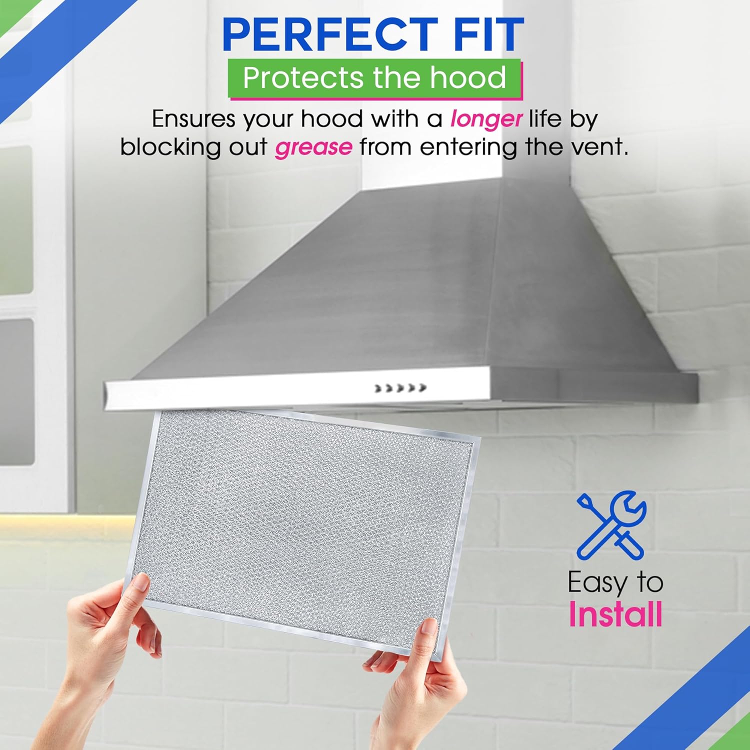 Filtro de campana extractora de repuesto para BPS1FA36 de 11.80 x 17.35