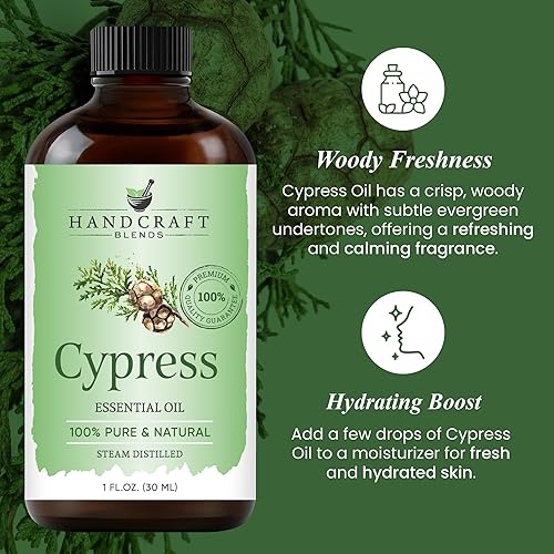 Miniatura 4 de Handcraft Blends Aceite esencial de ciprés  1 onza líquida  100% puro y natural  Aceite esencial de alta calidad para difusor y aromaterapia, piel,