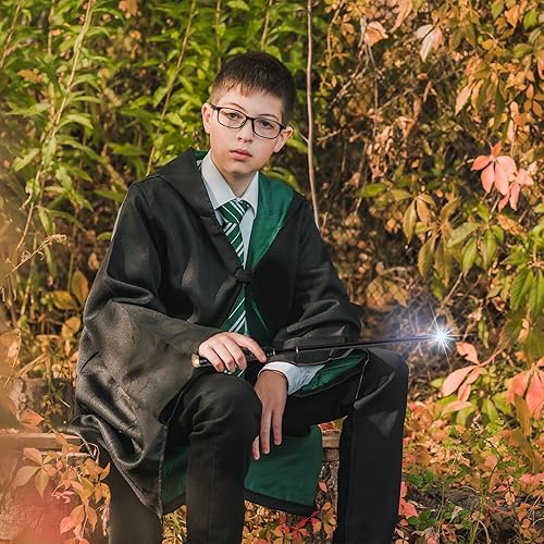 Miniatura 4 de ChampWe Varita mágica iluminadora recargable para niños, colección de brujas, accesorios de cosplay con libro de hechizos y caja de regalo (follaje)