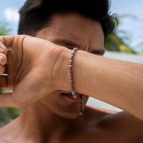Dames armband - naturel kleurige Kralen armband - www