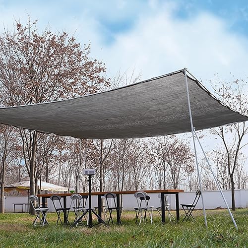 Miniatura 8 de KDDEON Tela de protección solar perfecta, vela rectangular de sombra solar, 90% de red, red de sombra gris, lona de malla tejida gruesa cifrada,