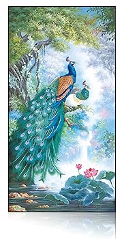 リビングルームの壁画垂直芸術の油絵玄関ホールのポーチ壁\r\r 掛け絵画（孔雀の絵 リビングルームの壁画垂直芸術の油絵玄関ホールのポーチ壁 掛け
