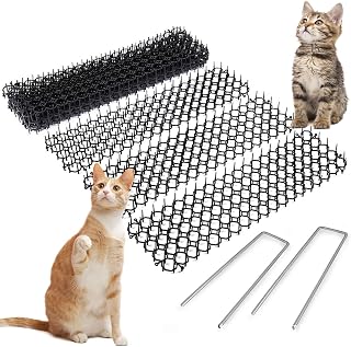 Cat Scat Mat - Cat Scat Spike for Cats, Dogs Repellent, No Harm and Effective, 10 Pack with Garden Staples
