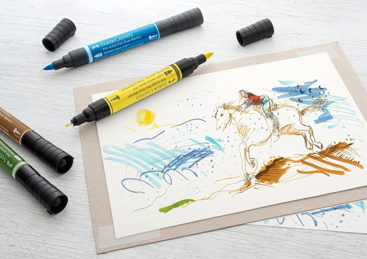 Tuschestift PAP Dual Marker 5er Etui