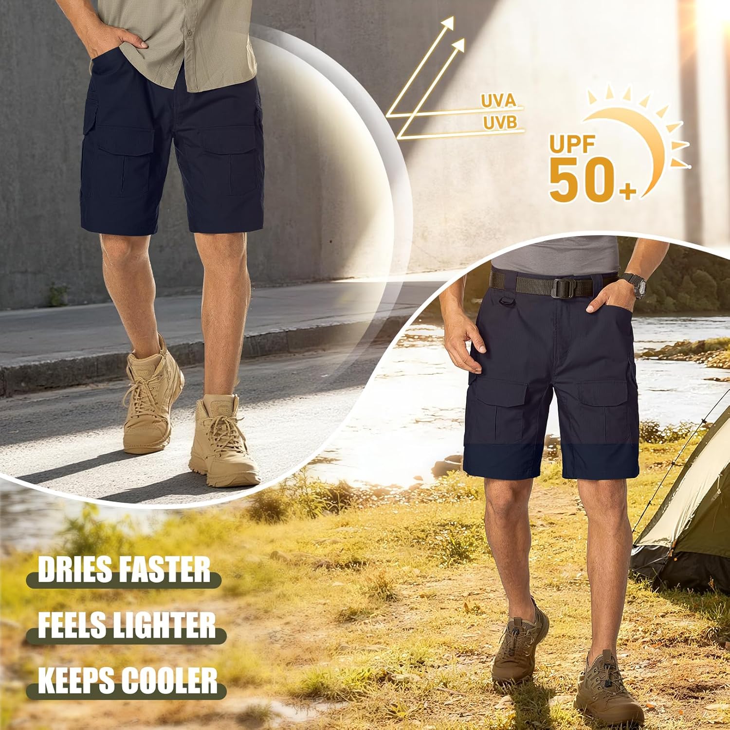 Mens Cargo Tactical Shorts Hiking BDU Wear Resistant Rip Stop Work Hiking Fishing Shorts for Men (No Belt) - Image 6