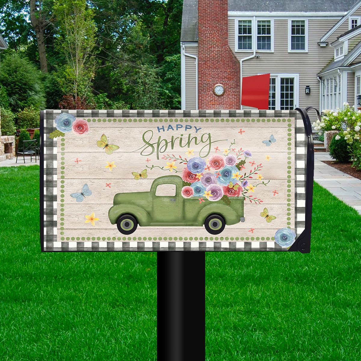 Briarwood Lane Happy Spring Pickup Truck Floral Large Oversized Mailbox Cover