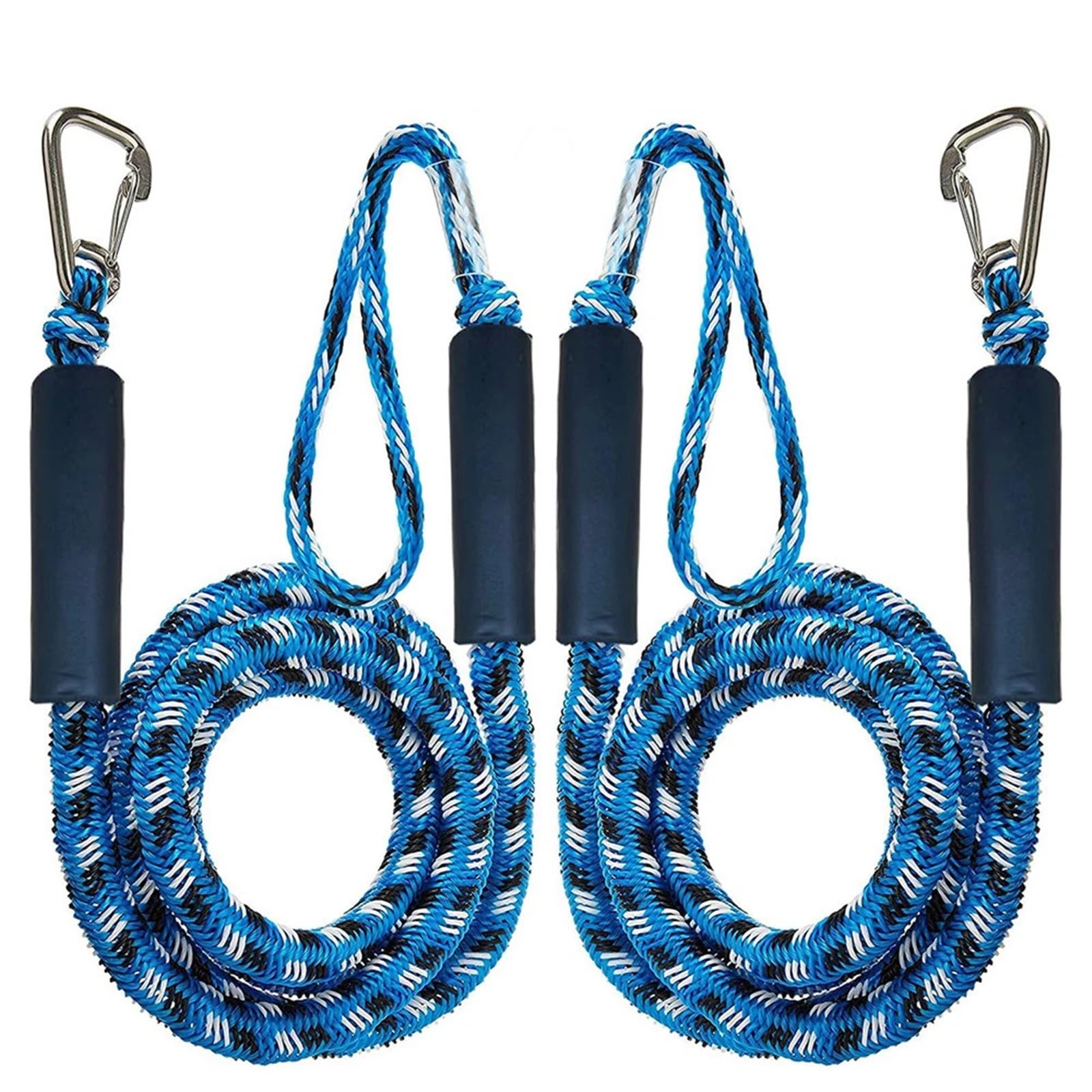 1/2PCS Dock Linien Schock Docking Seil Dehnbar Boot Zubehör Festmacher for Wasserfahrzeuge Jet Ski Kanu Power(2pcs Blue Black)