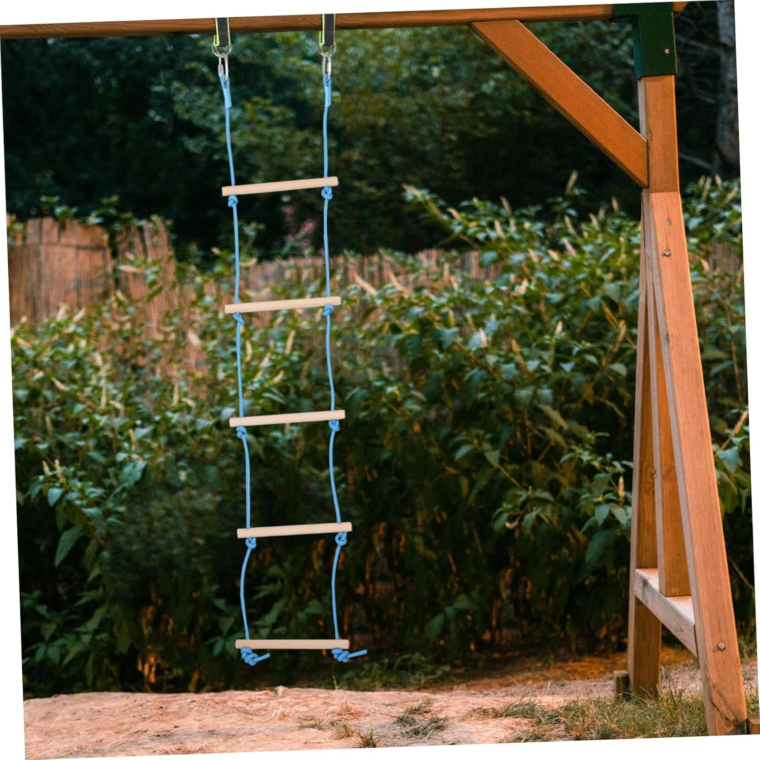 1set Wooden Rope Ladder for Boy Girl Level Climbing Ladder for Indoor and Design for Fun for Playground and Backyard Activities