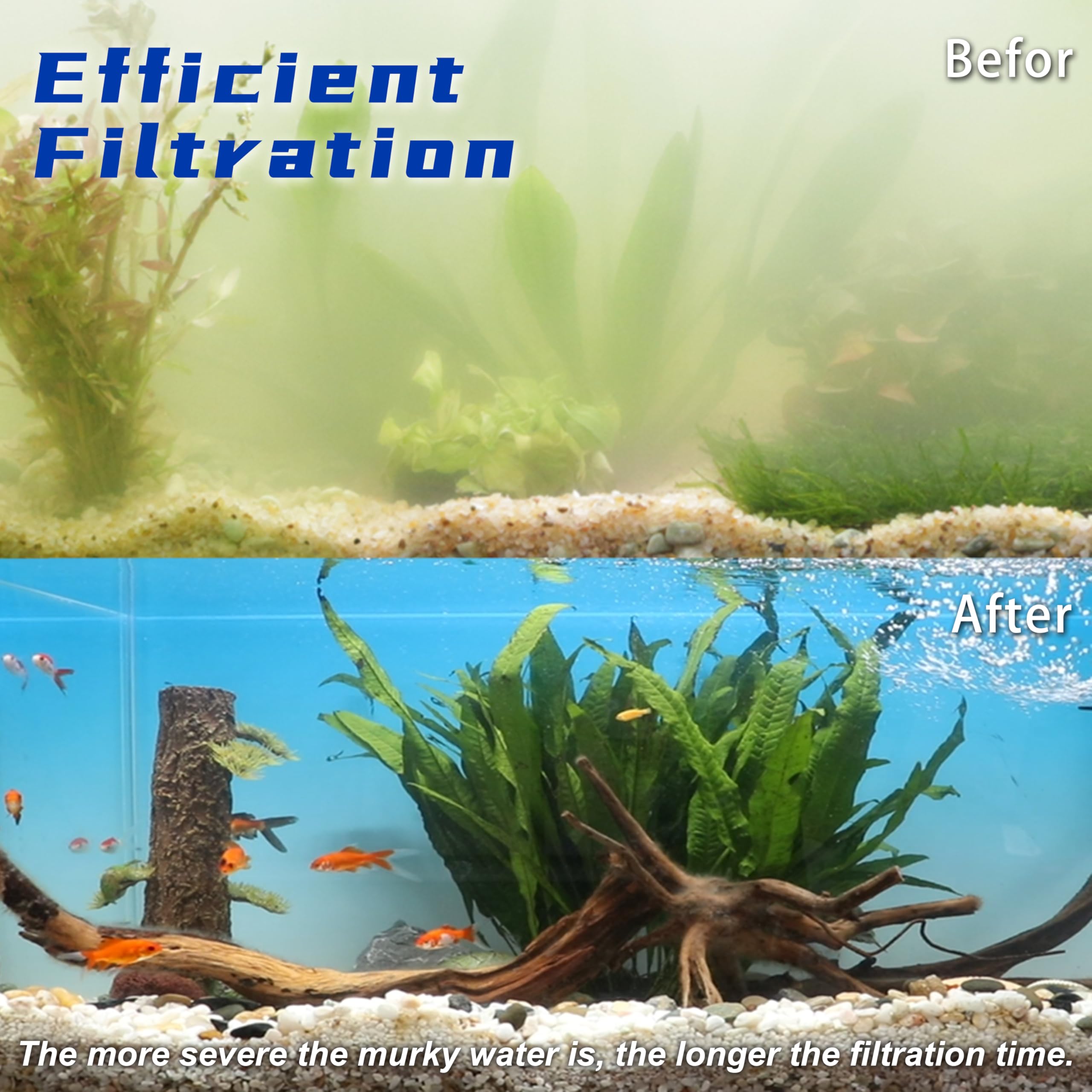 Aquarium Filter for 100-300 Gallons Tank, Powerful 660GPH Internal Fish Tank Filter, Pump Submersible Filter with Sponge for Large Fish Tanks, Turtle Tanks - image 6