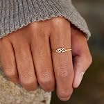 Bagues en argent sterling 925 en forme de cœur et nœud infini pour femmes, bague d'amitié mère-fille, bagues de promesse plaquées or 14K CZ, bague de fiançailles éternelle